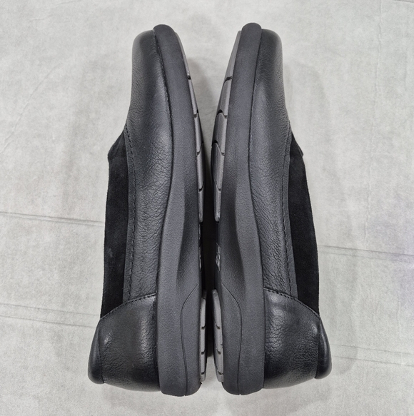 Abeo Etta slip on shoes women's 8 black leather suede Pro Systems Orthotic Core - Picture 5 of 13